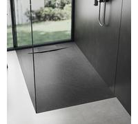Rea Receveur de douche Bazalt Black 80x120 cm Bac à douche antidérapant pour Salle de bain (noir)