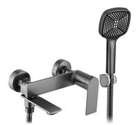 Rea ROBINET DE BAIGNOIRE STORM TITANIUM Mitigeur Baignoire avec Douchette en Laiton pour Salle de Bain Chaude et Froide Réglable (titane)