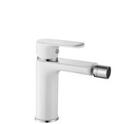 Rea ROBINET DE BIDET BLOOM WHITE CHROM Mitigeur monocommande en Laiton pour WC Toilette Salle de Bain (chrome/blanc)
