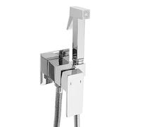 Rea ROBINET DE BIDET ENCASTRÉ FENIX Chrome pulvérisateur en laiton à fixation murale mitigeur Eau Froide et Chaude avec douchette à Main pour WC Toilette (chrome)