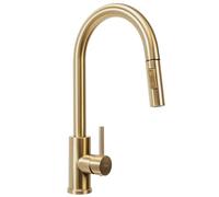 Rea ROBINET DE CUISINE FRESH BRUSH GOLD Mitigeur évier de Cuisine en Laiton Chaude et Froide Réglable monocommande Pivotant à 360° (d'or)