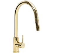 Rea Robinet de cuisine Fresh gold Mitigeur évier de Cuisine en Laiton Chaude et Froide Réglable monocommande Pivotant à 360° (Or)