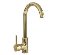 Rea ROBINET DE CUISINE TALISA HAUT Mitigeur évier de Cuisine en Laiton Chaude et Froide Réglable monocommande Pivotant à 360° (d'or)