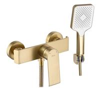 Rea ROBINET DE DOUCHE HASS BRUSH GOLD Mitigeur Salle de Bain en Laiton Monocommande Chaude et Froide Réglable (doré)