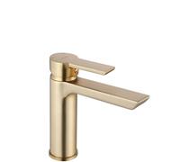 Rea ROBINET DE LAVABO ARGUS BRUSH GOLD HIGH Mitigeur Salle de Bain en Laiton Monocommande Chaude et Froide Réglable Robinet de Lavage à la Main (doré)