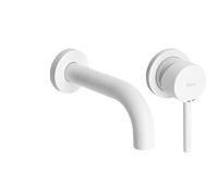 Rea ROBINET DE LAVABO/BAIGNOIRE ENCASTRÉ LUNGO WHITE MAT + BOX Mitigeur Salle de Bain en Laiton Monocommande Chaude et Froide Réglable Robinet de Lavage à la Main (blanc mat)