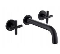 Rea ROBINET DE LAVABO ENCASTRÉ EXIT BLACK MAT Mitigeur Salle de Bain en Laiton Chaude et Froide Réglable Robinet de Lavage à la Main (noir mat)