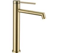 Rea ROBINET DE LAVABO FOSS BRUSH GOLD HIGH Mitigeur Salle de Bain en Laiton Monocommande Chaude et Froide Réglable Robinet de Lavage à la Main (doré)