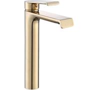 Rea ROBINET DE LAVABO HASS GOLD HAUT Mitigeur Salle de Bain en Laiton Monocommande Chaude et Froide Réglable Robinet de Lavage à la Main (or clair)