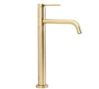 Rea ROBINET DE LAVABO LUGANO BRUSH GOLD HIGH Mitigeur Salle de Bain en Laiton Monocommande Chaude et Froide Réglable Robinet de Lavage à la Main (doré)
