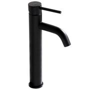 Rea ROBINET DE LAVABO LUNGO BLACK HIGH Mitigeur Salle de Bain en Laiton Monocommande Chaude et Froide Réglable Robinet de Lavage à la Main (Noir)