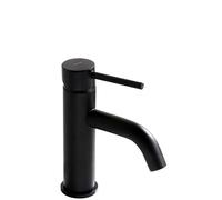 Rea ROBINET DE LAVABO LUNGO BLACK LOW Mitigeur Salle de Bain en Laiton Monocommande Chaude et Froide Réglable Robinet de Lavage à la Main (Noir)