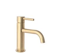 Rea ROBINET DE LAVABO LUNGO LUNGO GOLD BRUSH Mitigeur Salle de Bain en Laiton Monocommande Chaude et Froide Réglable Robinet de Lavage à la Main (or mat)