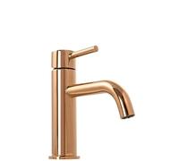Rea ROBINET DE LAVABO LUNGO ROSE GOLD LOW Mitigeur Salle de Bain en Laiton Monocommande Chaude et Froide Réglable Robinet de Lavage à la Main (Rose Gold)
