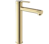 Rea ROBINET DE LAVABO PIXEL GOLD HIGH Mitigeur Salle de Bain en Laiton Monocommande Chaude et Froide Réglable Robinet de Lavage à la Main (doré)