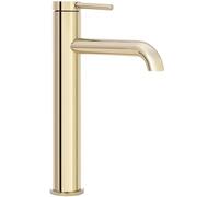 Rea Robinet de lavabo Spot Gold High Mitigeur Salle de Bain en Laiton Monocommande Chaude et Froide Réglable Robinet de Lavage à la Main (Or)