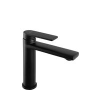 Rea Robinet de lavabo Verso Black Low Mitigeur Salle de Bain en Laiton Monocommande Chaude et Froide Réglable Robinet de Lavage à la Main (Noir)
