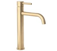 Rea Sanitär - Mitigeur lavabo monocommande - Hauteur 28 cm - Doré mat - Inox, douche effet pluie