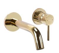Rea ROBINET ENCASTRÉ OWEN GOLD + BOX Mitigeur Lavabo/Baignoire pour Salle de Bain en Laiton Chaude et Froide Réglable Robinet de Lavage à la Main (doré)