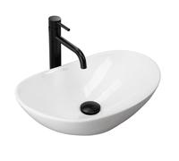 Rea Royal lavabo 48x30.5 cm ovale à poser blanc brillant REA-U6507