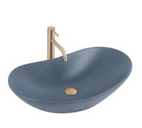 Rea Royal lavabo 61.5x35.5 cm ovale à poser bleu mat REA-U6373