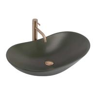 Rea Royal lavabo 61.5x35.5 cm ovale à poser vert mat REA-U6372