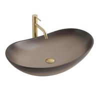 Rea Royal lavabo 61.5x36 cm ovale à poser marron/beige mat REA-U0626