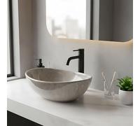 REA SOFIA MINI KASHMIR VASQUE À POSER OVAL GRIS VASQUE À POSER EN CÉRAMIQUE