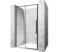 Rea Solar Black drzwi prysznicowe 100 cm wnękowe czarny półmat/szkło przezroczyste REA-K6512