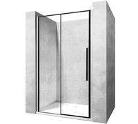 Rea Solar Black drzwi prysznicowe 120 cm wnękowe czarny półmat/szkło przezroczyste REA-K6312