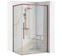 REA SOLAR CABINE DE DOUCHE 90X120 CUIVRE BROSSÉ CABINE DE DOUCHE RECTANGULAIRE