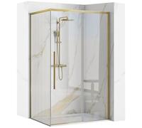 REA SOLAR CABINE DE DOUCHE 90X120 OR BROSSÉ CABINE DE DOUCHE RECTANGULAIRE