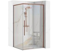 REA SOLAR CABINE DE DOUCHE 90X90 CUIVRE BROSSÉ CABINE DE DOUCHE CARRÉE