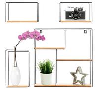 Rea, Tutumi Étagères murales suspendues Loft Cfzl-Tsf011 Black, Solution déco et Rangement élégante - 10x50x50cm