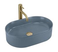 Rea Vanda lavabo 49x31 cm ovale à poser bleu mat REA-U3535