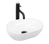 Rea Vasque à poser AMELIA MINI Lavabo Salle de Bain 26 x 38 x 12 cm en Céramique (Blanc)
