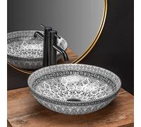 Rea VASQUE À POSER Arte dark grey Lavabo Salle de Bain 400 x 400 x 115 mm en Céramique (gris)