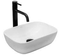 Rea Vasque à poser Belinda Mini Lavabo Salle de Bain en Céramique 37x25,5 cm (Blanc)