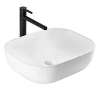 Rea Vasque à poser Belinda Slim Lavabo Salle de Bain 460 x 330 mm en Céramique (Blanc)