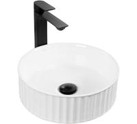 Rea Vasque à poser Charlotte Lavabo Salle de Bain 365 x 365 x 120 mm en Céramique (blanc)