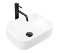 Rea VASQUE À POSER Demi Mini White Lavabo Salle de Bain 405 x 310 x 140 mm en Céramique (blanc)