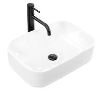 Rea VASQUE À POSER DEMI SLIM Lavabo Salle de Bain 510 x 390 x 135 mm en Céramique (Blanc)