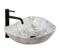 Rea VASQUE À POSER Dora Stone Lavabo Salle de Bain 515 x 400 x 175 mm en Céramique (imitation de pierre)