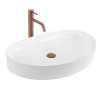 Rea, Vasque À Poser En Céramique Joana 65, Blanc, 65,5X40,5X12Cm