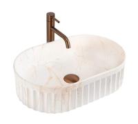 Rea - Vasque À Poser - Georgia Ovale - Ceramiche Sanitarie - Beige - 55,5x35x14,5 cm