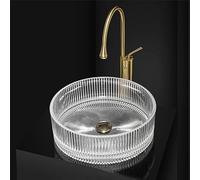 Rea Vasque à poser Ingrid Transparent Lavabo Salle de Bain 400 x 400 x 130 mm en Céramique (transparent)