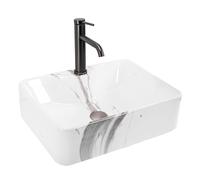 Rea VASQUE À POSER Kelly Marmo Lavabo Salle de Bain 490 x 380 x 135 mm en Céramique (imitation de pierre)