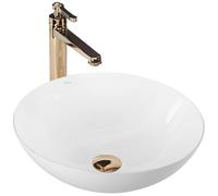 Rea Vasque à poser Lavabo de salle de bain 400 x 400 x 145 mm en céramique (Blanc)