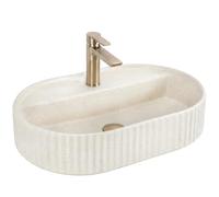 Rea - Vasque À Poser - Marcela 60 Vanilla Ovale - Ceramiche Sanitarie - Beige - 60x36,5x13,5 cm