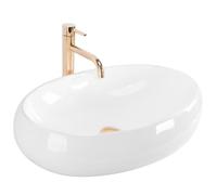 Rea Melania lavabo 60x40.5 cm ovale à poser blanc REA-U0656